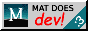 the text 'mat does dev!' with 'dev!' in larger red font. there's a drawing of netscape's logo with the 'n' replaced with an n and a stripe in the bottom right with ':3' on it